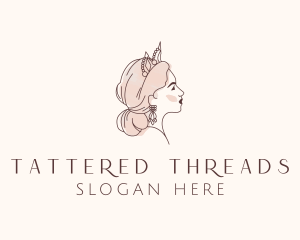 Woman Princess Tiara logo design