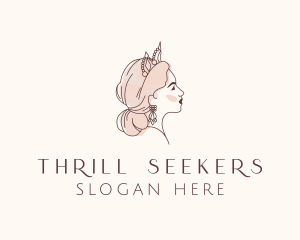 Woman Princess Tiara logo design