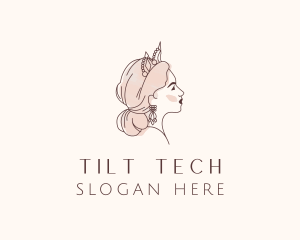 Woman Princess Tiara logo design