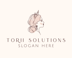 Woman Princess Tiara logo design