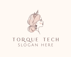 Woman Princess Tiara logo design