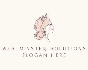 Woman Princess Tiara logo design