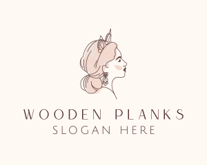 Woman Princess Tiara logo design