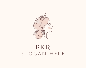 Woman Princess Tiara logo design