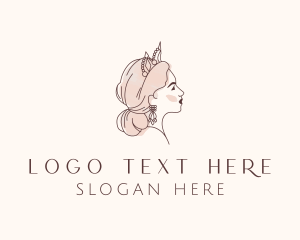 Fashion - Woman Princess Tiara logo design