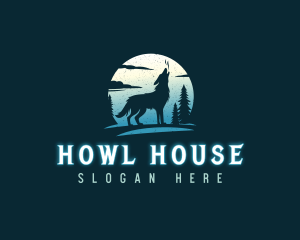 Wolf Moon Howl logo design