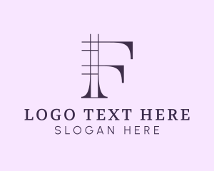 Geometric Business Letter F logo design