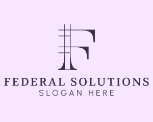 Geometric Business Letter F logo design