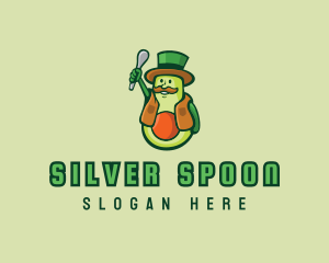 Avocado Fruit Spoon logo design