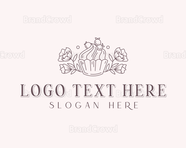 Confectionery Flower Cupcake Logo