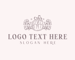 Confectionery Flower Cupcake Logo