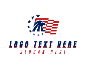 Bald Eagle - American Eagle Flag logo design