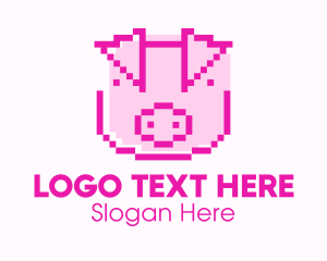 Game - Pixel Pig Game logo design