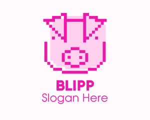 Pixel Pig Game Logo