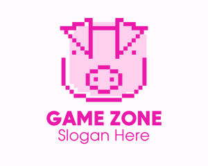 Pixel Pig Game logo design