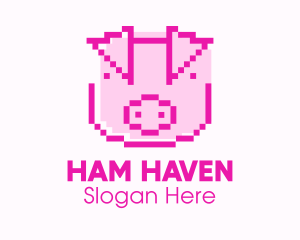 Ham - Pixel Pig Game logo design