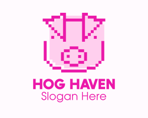 Pixel Pig Game logo design