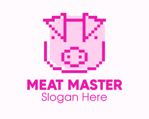 Pixel Pig Game logo design