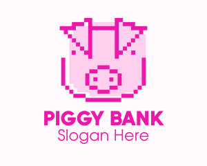 Piggy - Pixel Pig Game logo design