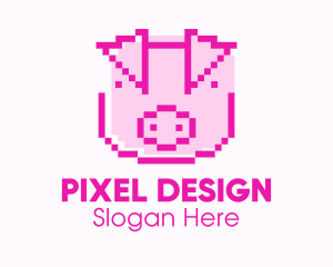 Pixel Pig Game logo design