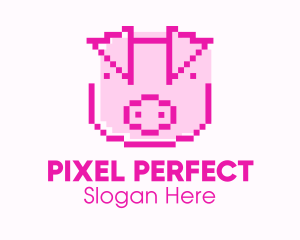 Pixel Pig Game logo design