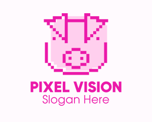 Pixel Pig Game logo design