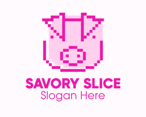 Pixel Pig Game logo design