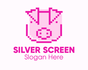 Pixel Pig Game logo design