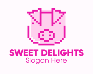 Pixel Pig Game logo design