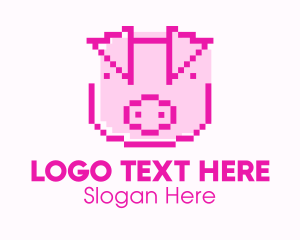 Pig - Pixel Pig Game logo design