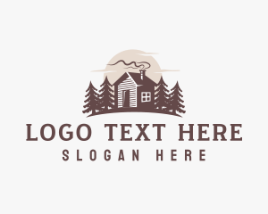 Outdoor - Forest Wooden Cabin logo design