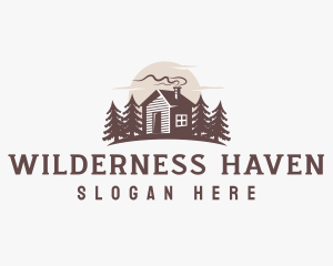 Lodge - Forest Wooden Cabin logo design