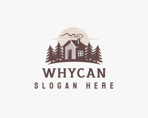 Countryside - Forest Wooden Cabin logo design