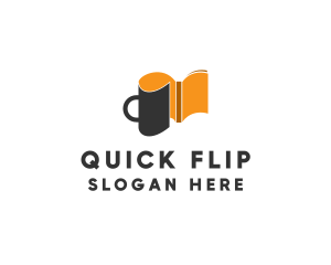 Flip - Coffee Mug Book logo design