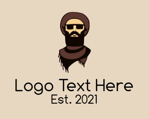 Arabian Nights - Hipster Man Beard logo design