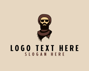 Arabic - Hipster Man Beard logo design
