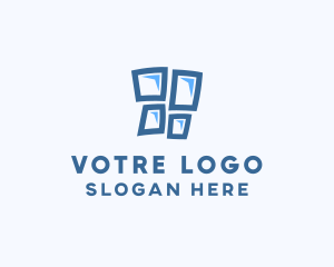Upholsterer - Blue Window Pane logo design