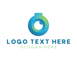 Photographer - Neon Lens Letter O logo design