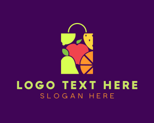 Grocery Store - Fruit Shopping Bag logo design