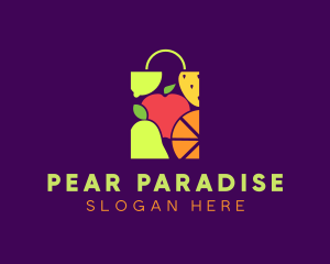 Pear - Fruit Shopping Bag logo design