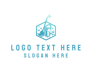 Squeegee - Cleaning Mop Bucket logo design