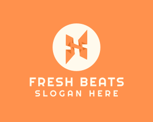 Hiphop - Orange Letter H logo design