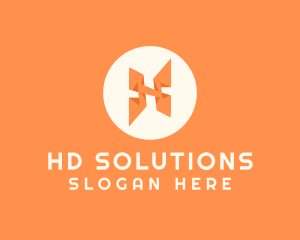 Orange Letter H logo design