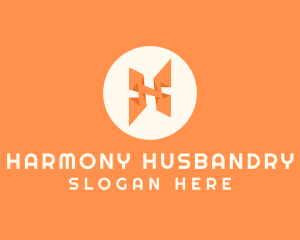 Orange Letter H logo design