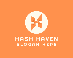 Orange Letter H logo design