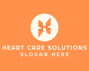 Orange Letter H logo design