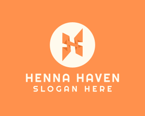 Orange Letter H logo design