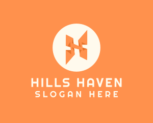 Orange Letter H logo design