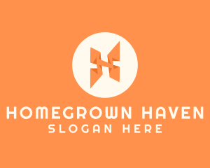 Orange Letter H logo design