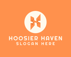 Orange Letter H logo design